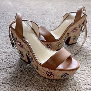 Bedazzled summer/spring wedges in a size 7.5 by Jessica Simpson